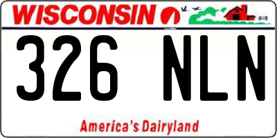 WI license plate 326NLN