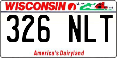 WI license plate 326NLT
