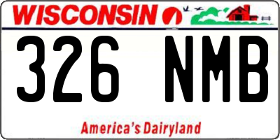 WI license plate 326NMB