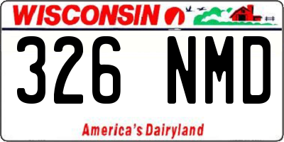 WI license plate 326NMD