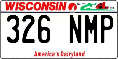 WI license plate 326NMP