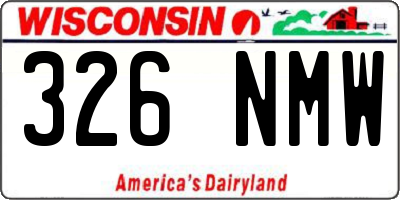 WI license plate 326NMW