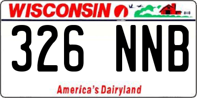 WI license plate 326NNB