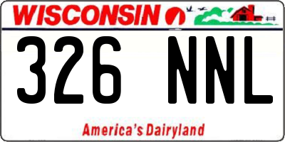 WI license plate 326NNL