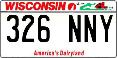 WI license plate 326NNY