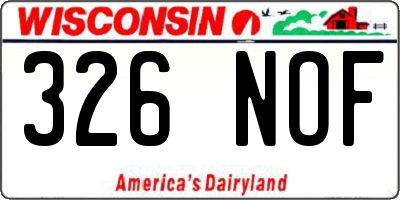 WI license plate 326NOF