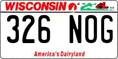 WI license plate 326NOG