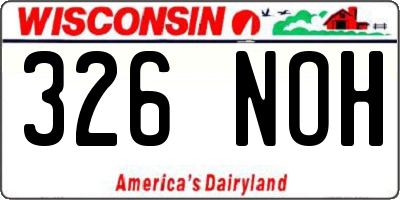 WI license plate 326NOH