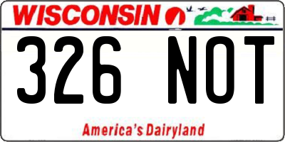 WI license plate 326NOT