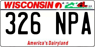 WI license plate 326NPA