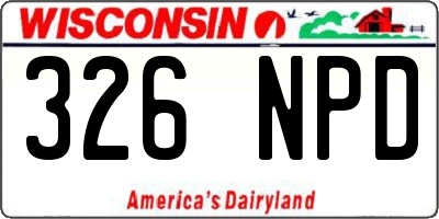 WI license plate 326NPD