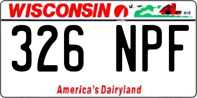 WI license plate 326NPF