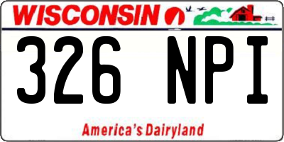 WI license plate 326NPI
