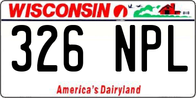 WI license plate 326NPL
