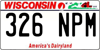 WI license plate 326NPM
