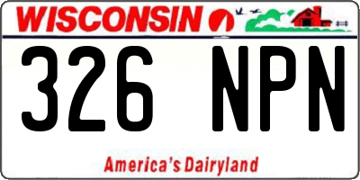 WI license plate 326NPN