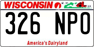 WI license plate 326NPO