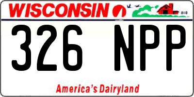 WI license plate 326NPP