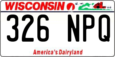 WI license plate 326NPQ