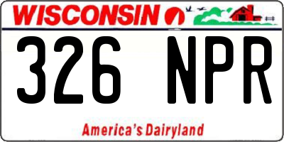 WI license plate 326NPR