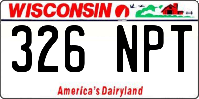 WI license plate 326NPT
