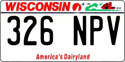 WI license plate 326NPV