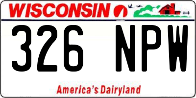 WI license plate 326NPW