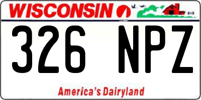 WI license plate 326NPZ
