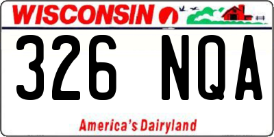 WI license plate 326NQA