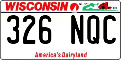 WI license plate 326NQC