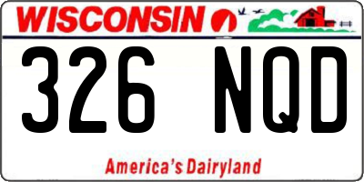 WI license plate 326NQD