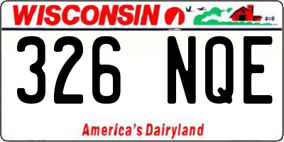 WI license plate 326NQE