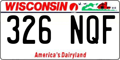 WI license plate 326NQF