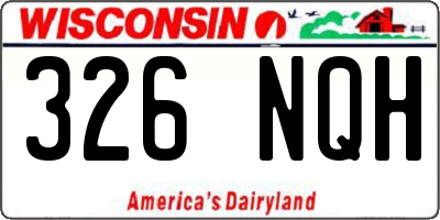 WI license plate 326NQH
