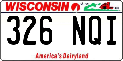 WI license plate 326NQI