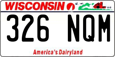 WI license plate 326NQM
