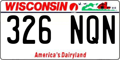 WI license plate 326NQN