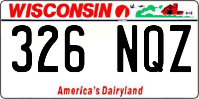 WI license plate 326NQZ