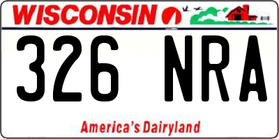 WI license plate 326NRA