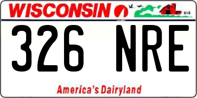 WI license plate 326NRE