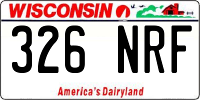WI license plate 326NRF