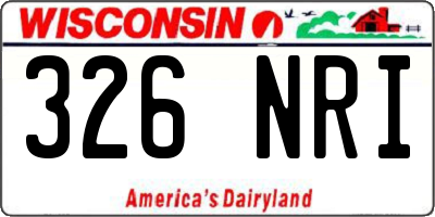 WI license plate 326NRI
