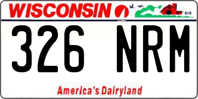 WI license plate 326NRM