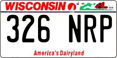 WI license plate 326NRP