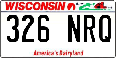 WI license plate 326NRQ