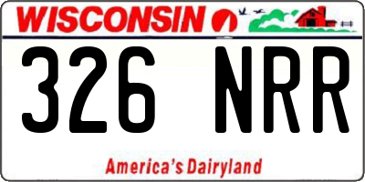 WI license plate 326NRR