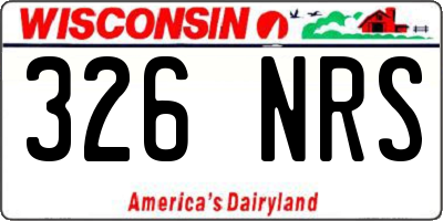 WI license plate 326NRS