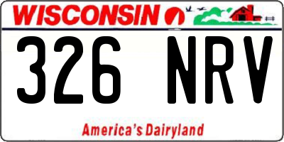 WI license plate 326NRV