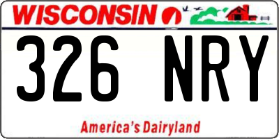 WI license plate 326NRY