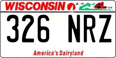 WI license plate 326NRZ